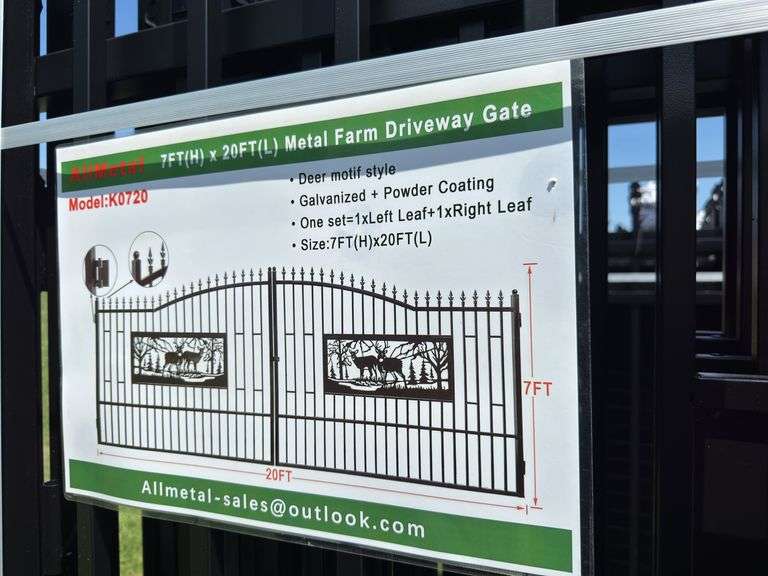 Metal Farm Driveway Gate 7 X 20 Ft 2 Pieces