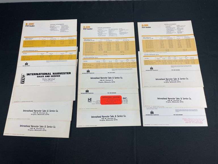 (10) IH Pay Loader Sales Literature