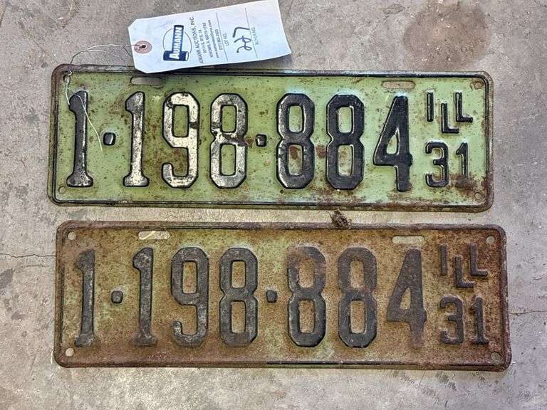 (2) 1931 License Plates