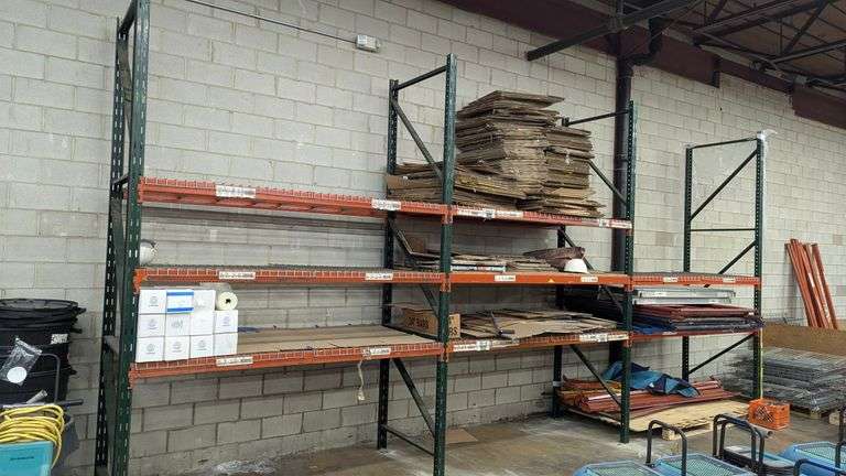 (4) 8 ft sections Large Heavy Duty Pallet Racking 12 ft Tall x 8 ft sections image