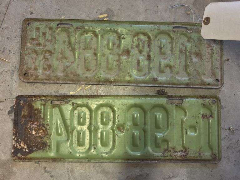 (2) 1931 License Plates