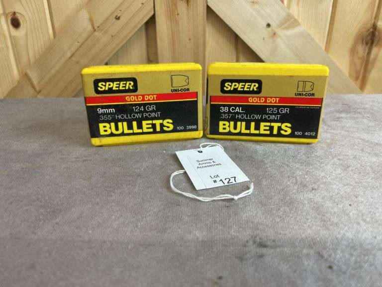 2 Boxes Speer  125 Gr. GDHP .38 Special Bullets (100 Count) & 124 Gr. HP 9mm (100 Count) image