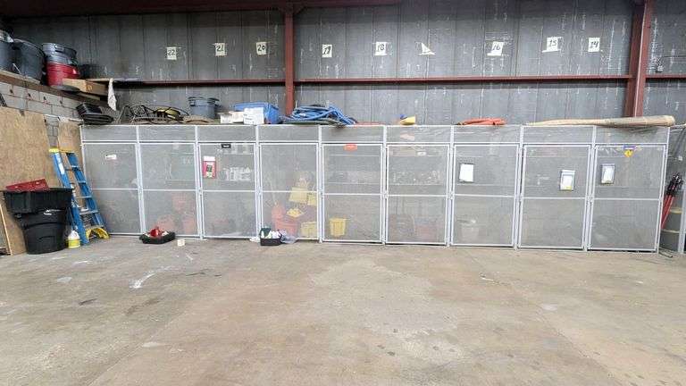 (9) Security Cages 7.5 ft tall x 4 ft wide x 4 ft deep sections