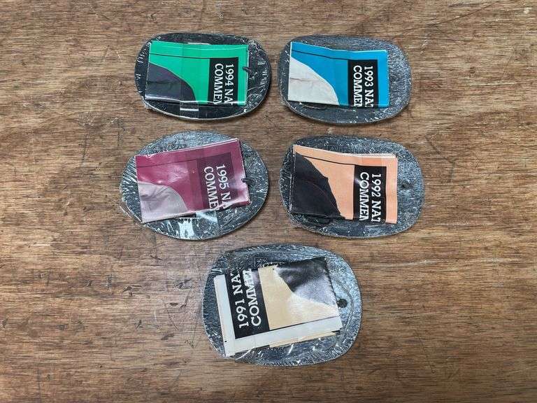 (5) Hesston Rodeo Belt Buckles