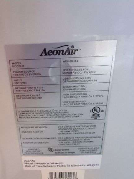 Aeonair Dehumidifier