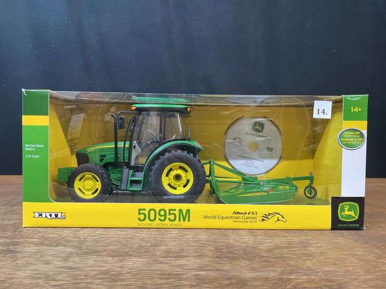 1/16 John Deere 5095 w/Mower 2010 World Equestrian Games NIB Ertl image
