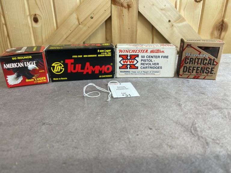 4 Boxes American Eagle, Hornady, Winchester & Tul Ammo 115 Gr. 9mm image