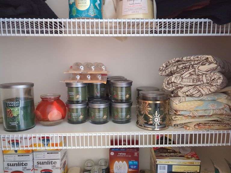 Closet Contents - Candles/Pillows/Lightbulbs