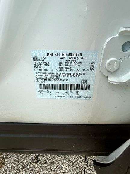 2023 Ford Explorer ST Performance - 2,391 Miles - VIN # 1FM5K8GC9PGC33130