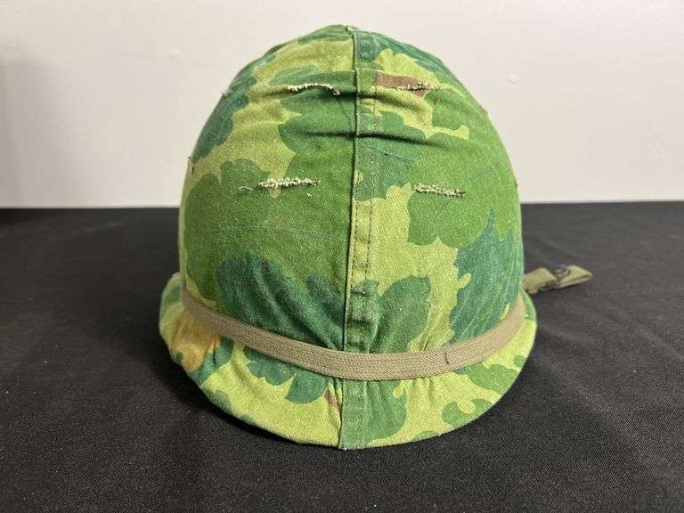 US Military Helmet w/Shell Liner, Chinstrap, & Camo Cover image