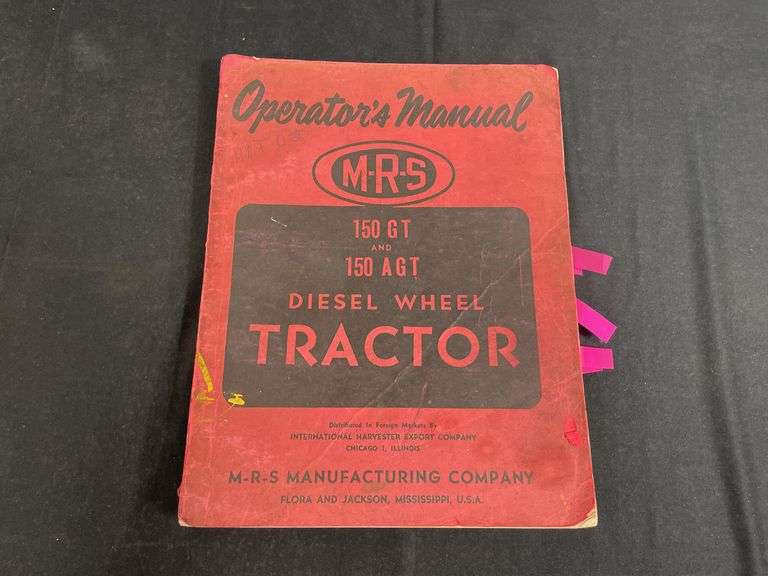 M-R-S Mfg Co. 150 Tractor Operators Manual image