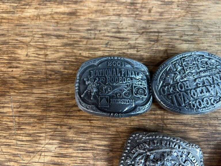 (6) Hesston Rodeo Belt Buckles