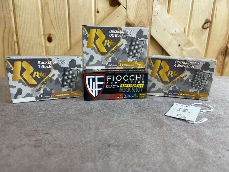 3 Boxes Rio 12 Gauge 0,00,000 Buckshot; 1 Box Fiocchi 000 12 Gauge Buckshot image
