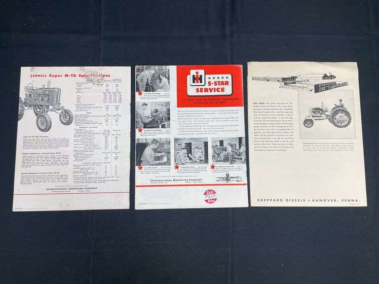 (3) Farmall M Tractor Sales Literature