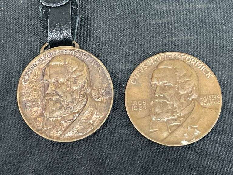 (2) 1931 Centennial of the Reaper Coin + Watch Fob