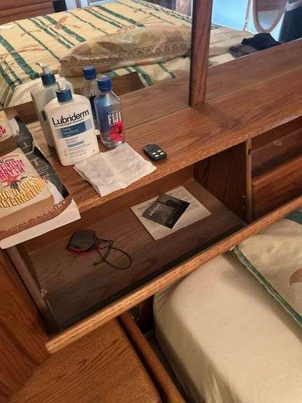 Bed with Headboard and Frame - Cedar Drawers - Bed is 57” W - Head Board is 106” W x 67” T x 20” D