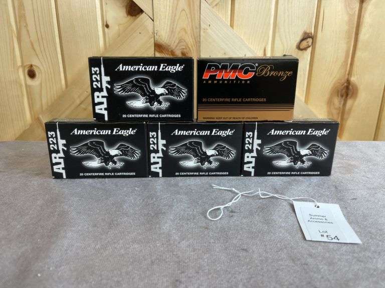 5 Boxes PMC and American Eagle 55 Gr. FMJ .223 image