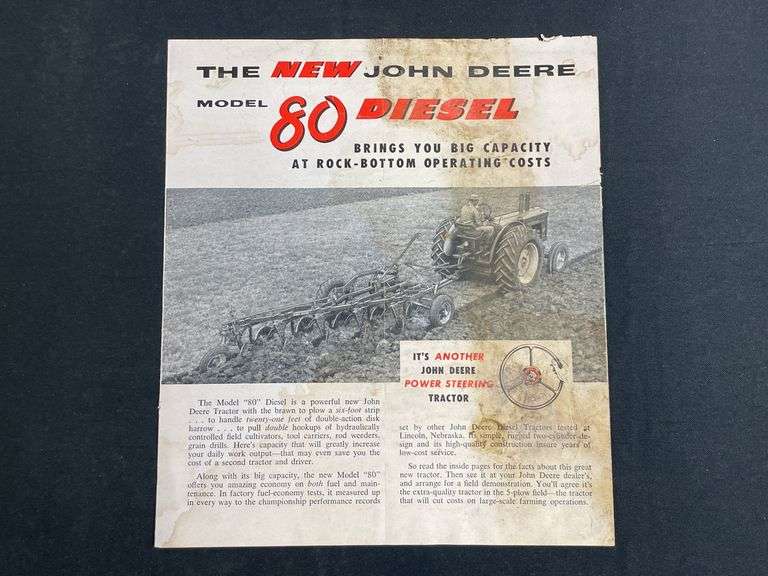 1955 John Deere 80 Diesel Sales Literature