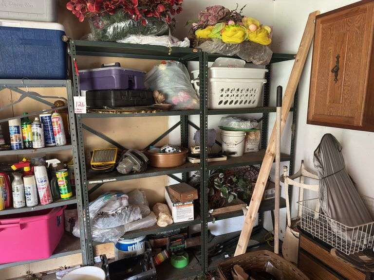 2 Metal Shelves + Contents