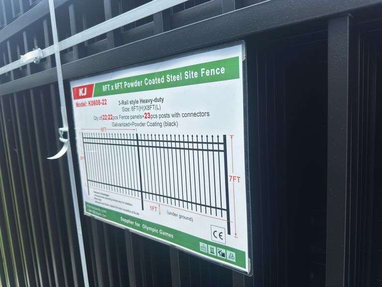 Powder Coated Steel Site Fence 8 X 6 Ft image