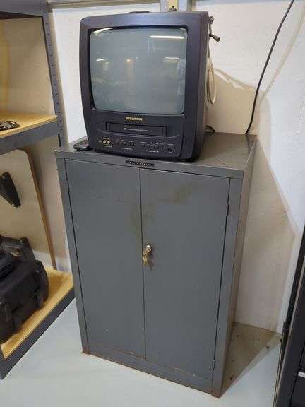 Metal Shop Cabinet and Sylvania TV/VCR Combo image
