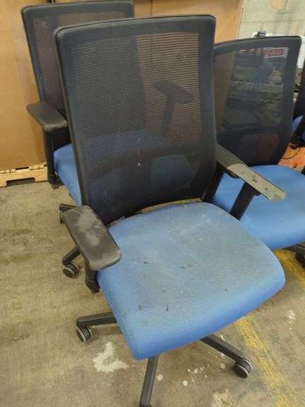 (5) Office Chairs - Blue/Black