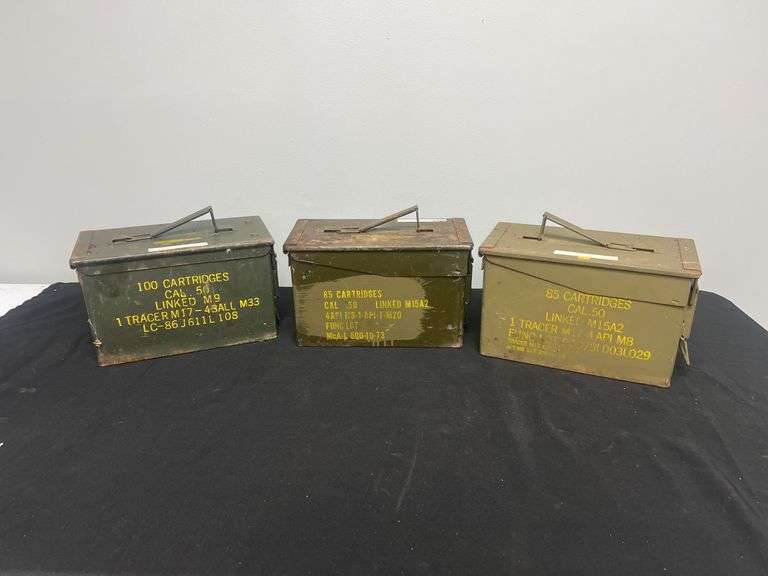 (3)-Cal .50 Metal Ammo Cans
