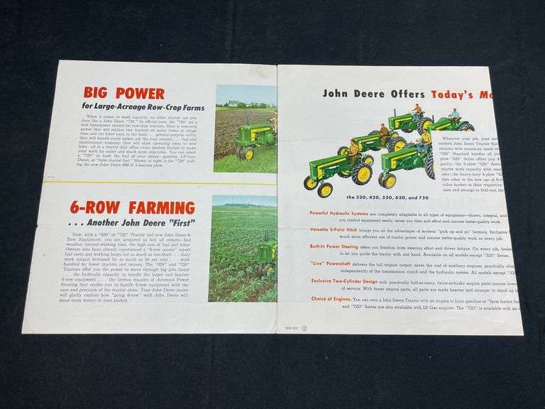 1957 John Deere 620 Tractor Sales Literature