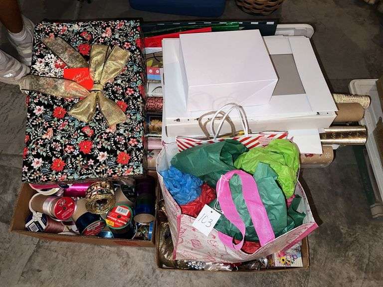 Assorting Gift Wrap, Tissue Paper, Bags, & Ribbon image
