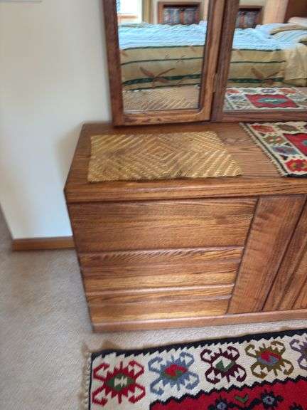 Dresser with Mirror Cedar Drawers - 66” W x 18” D x 29” T