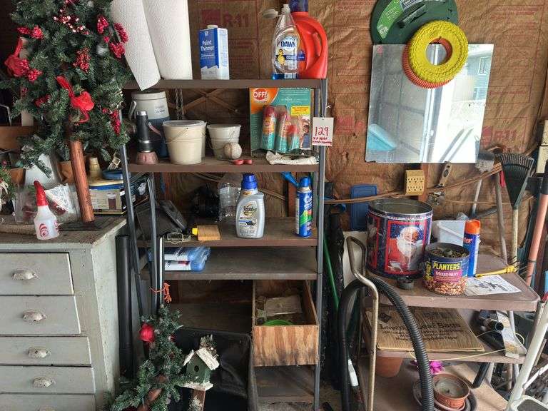 2 Metal Shelves + Contents