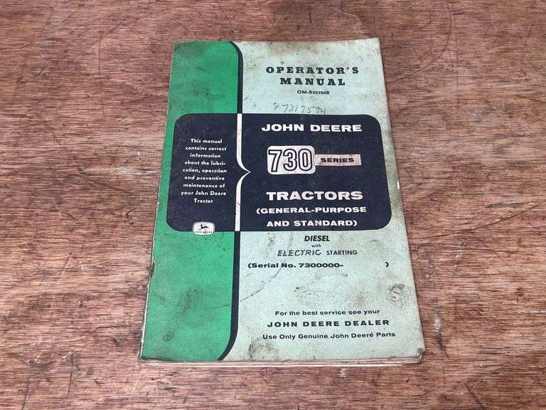 John Deere 730 Diesel Tractor Operators Manual image