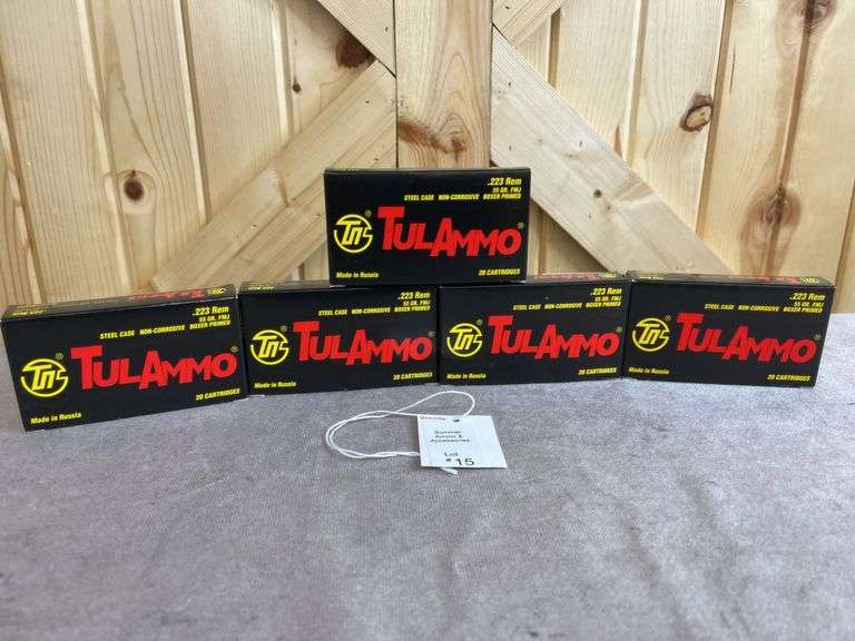 5 Boxes Tul Ammo 55 Gr. FMJ .223 Rem image