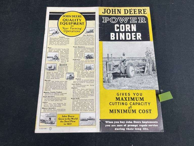 1938 John Deere Corn Binder Sales Literature image