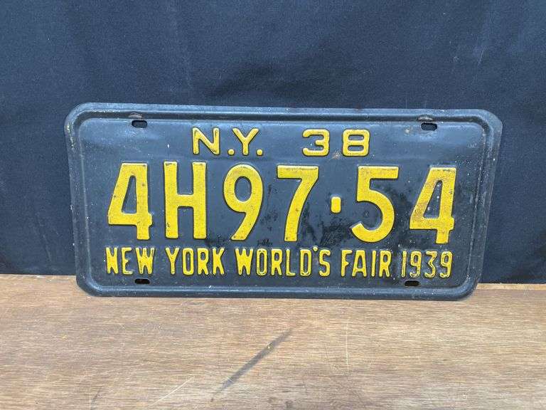 1938 New York License Plate image