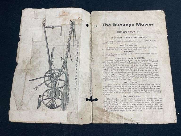 1906 Aultman & Miller Co. Buckeye Mower Manual