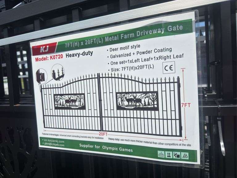 Metal Farm Driveway Gate 7 X 20 Ft 2 Pieces image