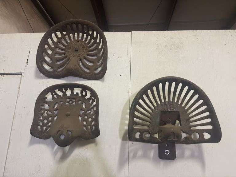 (3) Cast Iron Tractor Seats image
