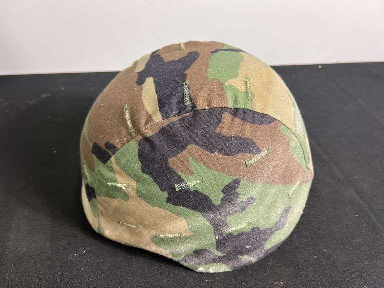 US PASGT Ballistic Helmet w/Camo Cover and Chinstrap