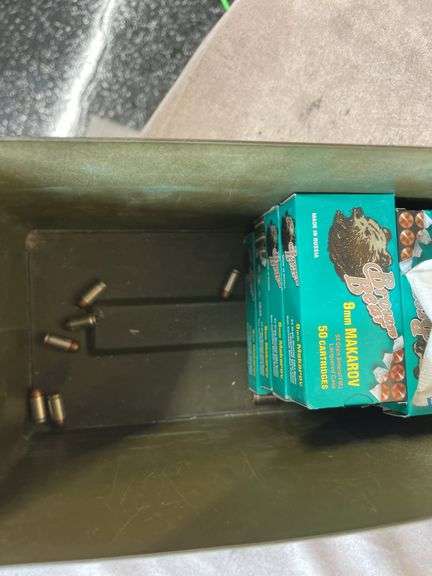 14 Boxes Silver Bear & Brown Bear, Hornady & Wolf  9mm Makarov  & Misc