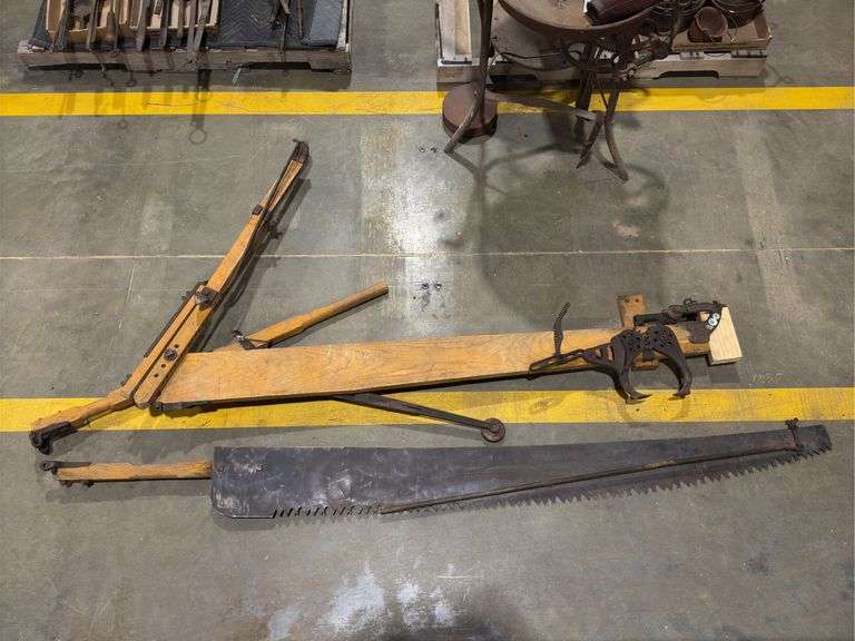 Two-Man Tree felling saw, also known as a drag saw image