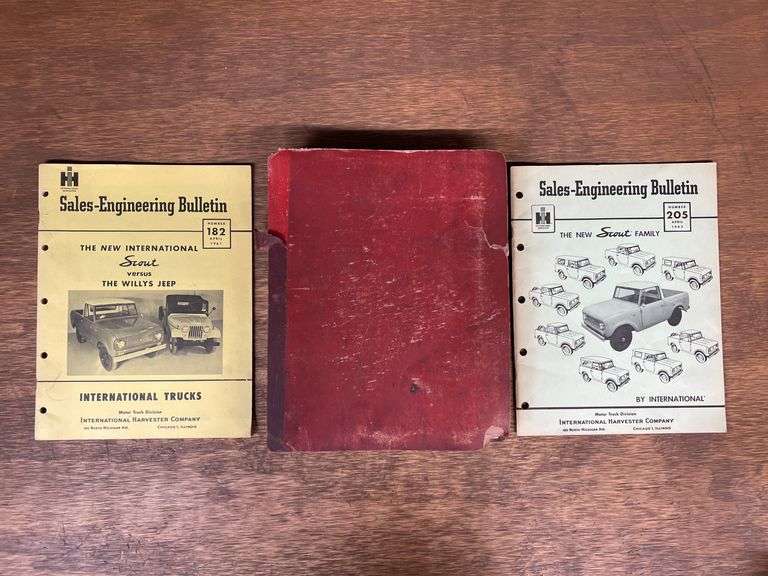 (3) IH Scout Sales-Engineering Bulletins + Manual image