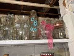 (2) Shelves of Assorted Glasswares