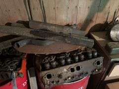 Engine heads & 55 Gallon drums