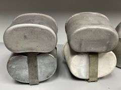 (4)-US WW2 Canteens w/Cups and Covers