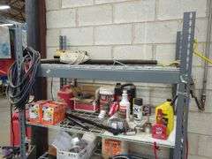 Rolling Work Cart and HD shelf with contents Lot