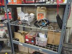 Rolling Work Cart and HD shelf with contents Lot
