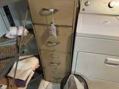 Metal Filing Cabinet with Trashcan