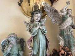 Lot of Assorted Figurines - Angels/Candle Holders