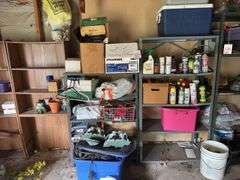 2 Metal Shelves + Contents